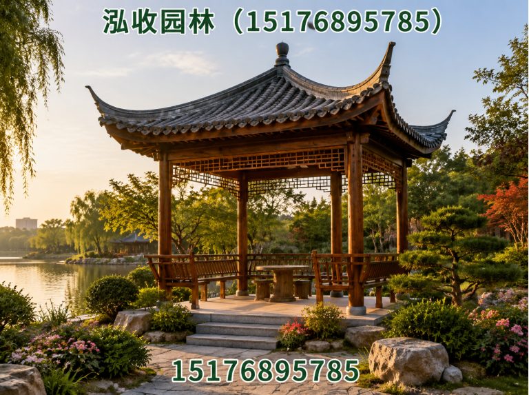 海口防腐木凉亭展示图